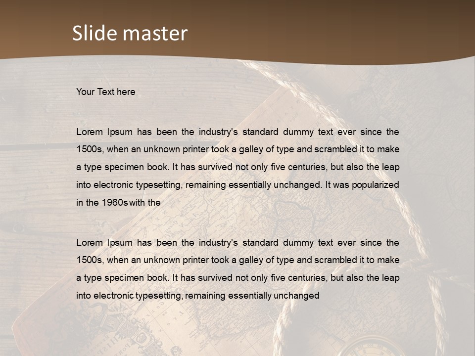 Compass And World Map PowerPoint Template