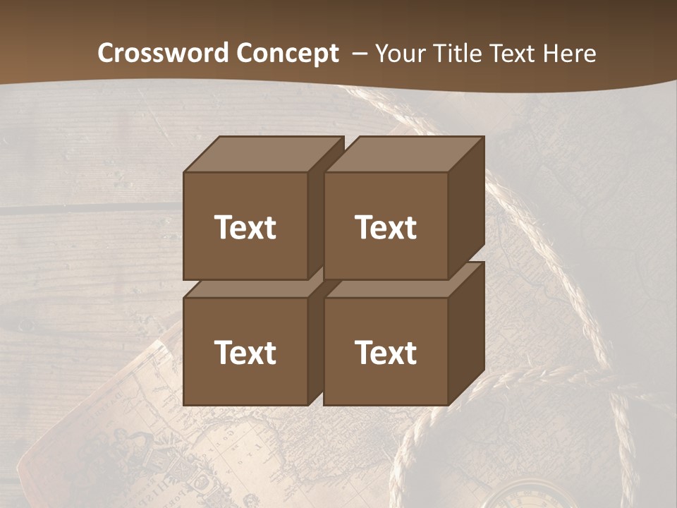 Compass And World Map PowerPoint Template