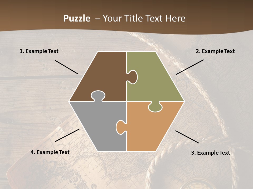 Compass And World Map PowerPoint Template