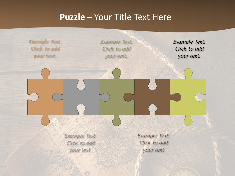 Compass And World Map PowerPoint Template