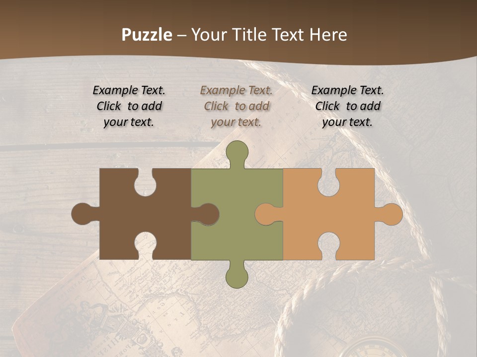 Compass And World Map PowerPoint Template