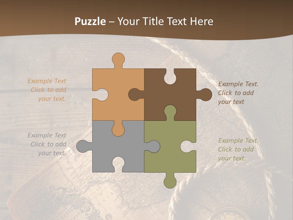 Compass And World Map PowerPoint Template