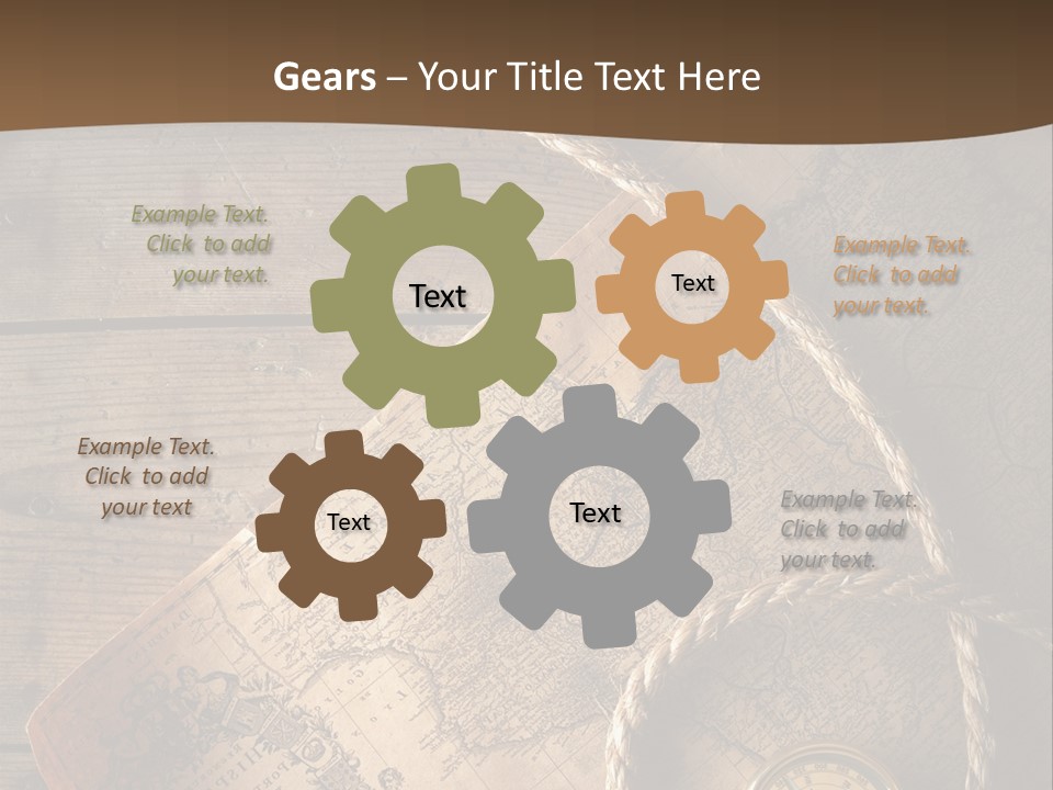 Compass And World Map PowerPoint Template