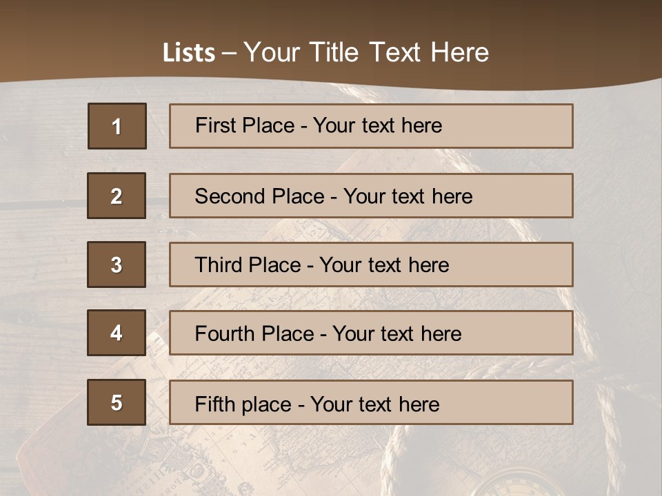 Compass And World Map PowerPoint Template
