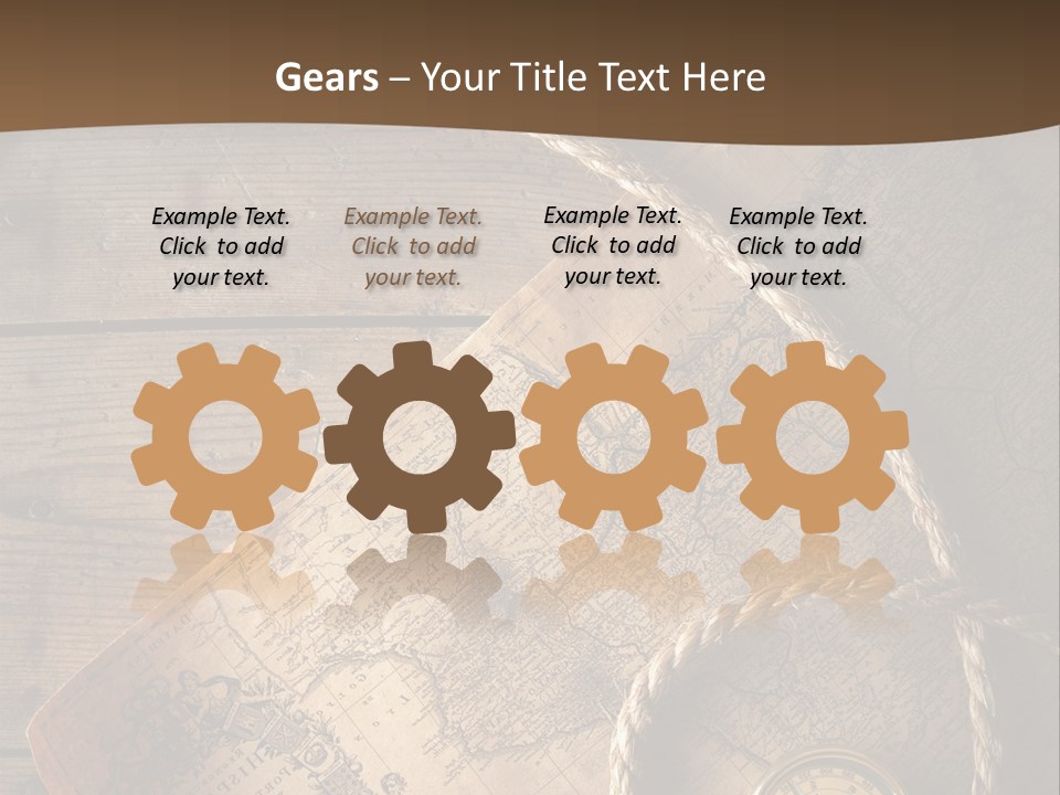 Compass And World Map PowerPoint Template