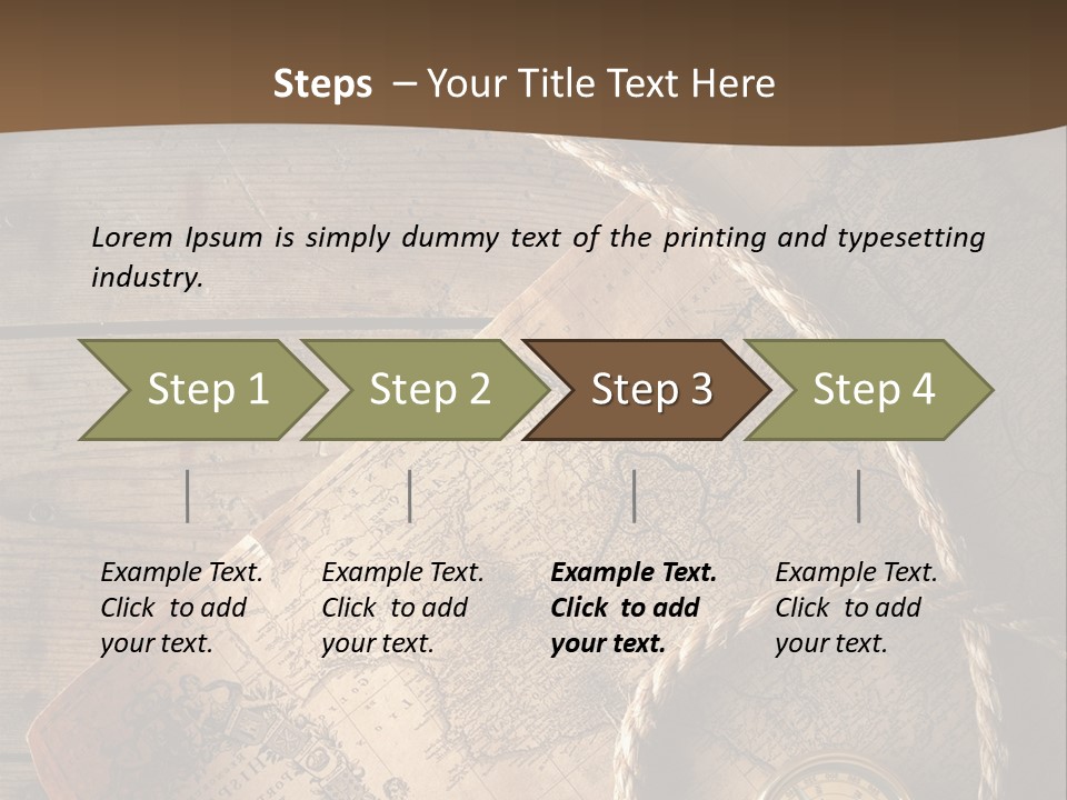 Compass And World Map PowerPoint Template