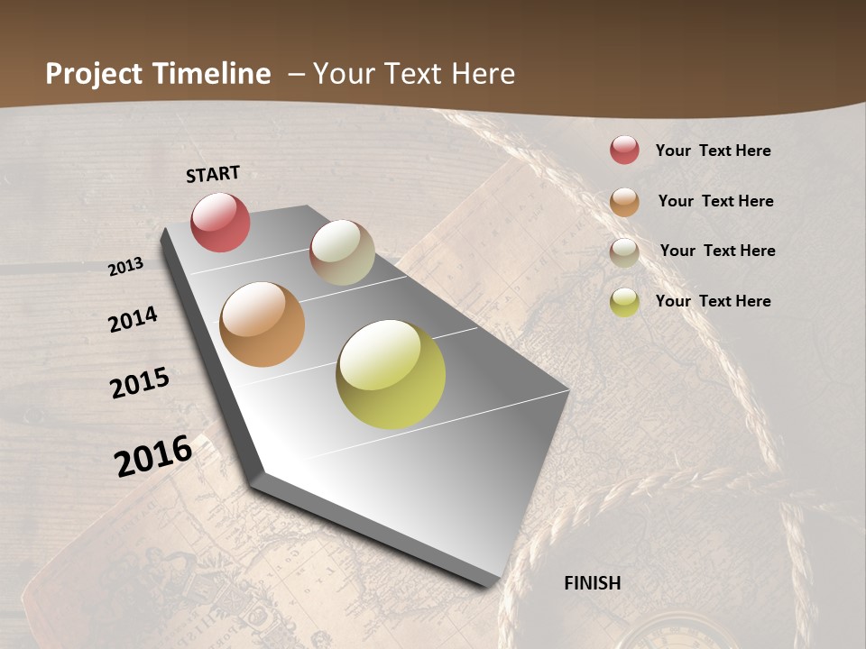 Compass And World Map PowerPoint Template