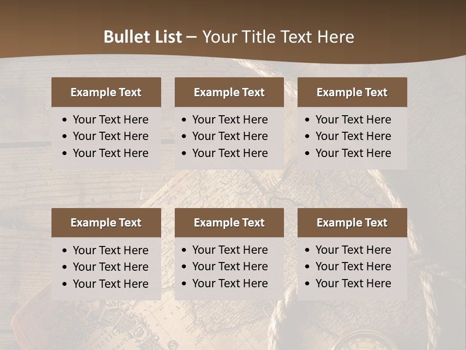 Compass And World Map PowerPoint Template