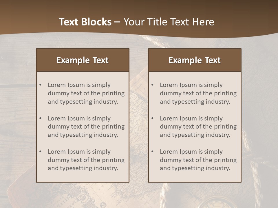 Compass And World Map PowerPoint Template