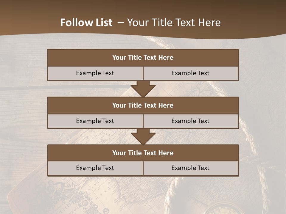 Compass And World Map PowerPoint Template