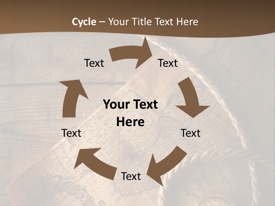 Compass And World Map PowerPoint Template