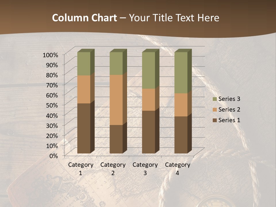 Compass And World Map PowerPoint Template