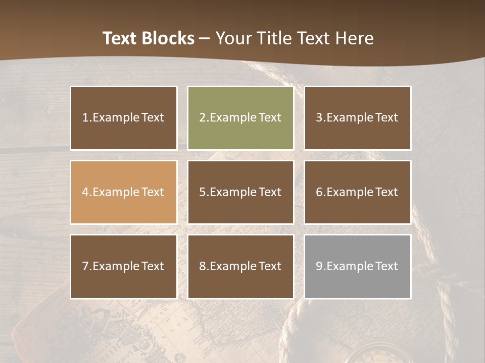 Compass And World Map PowerPoint Template