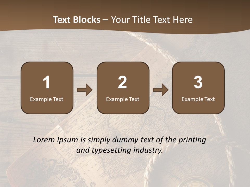 Compass And World Map PowerPoint Template