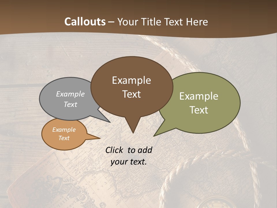 Compass And World Map PowerPoint Template