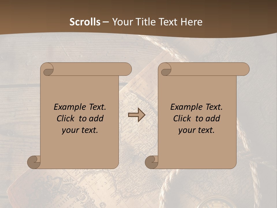 Compass And World Map PowerPoint Template