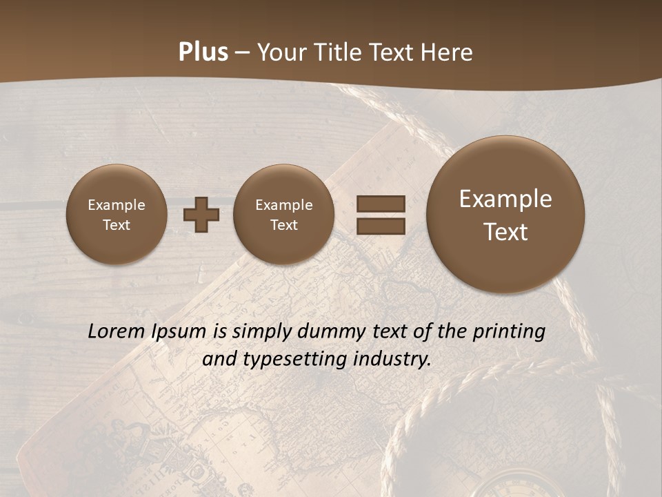 Compass And World Map PowerPoint Template