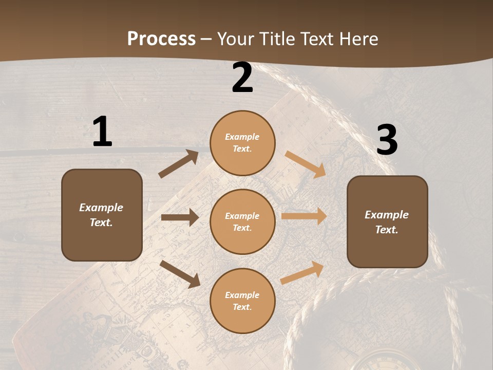 Compass And World Map PowerPoint Template