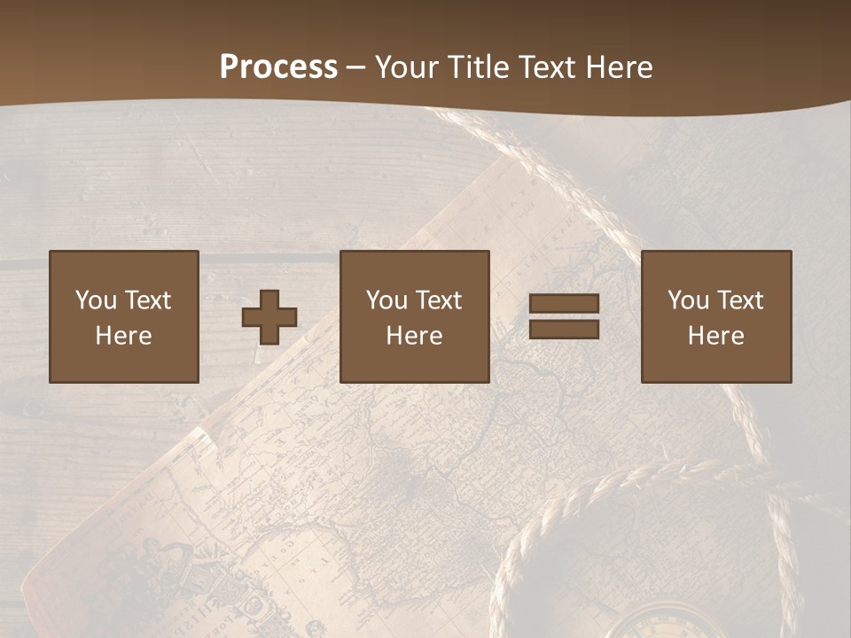 Compass And World Map PowerPoint Template
