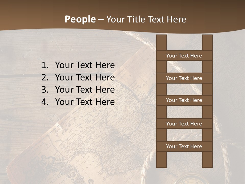 Compass And World Map PowerPoint Template