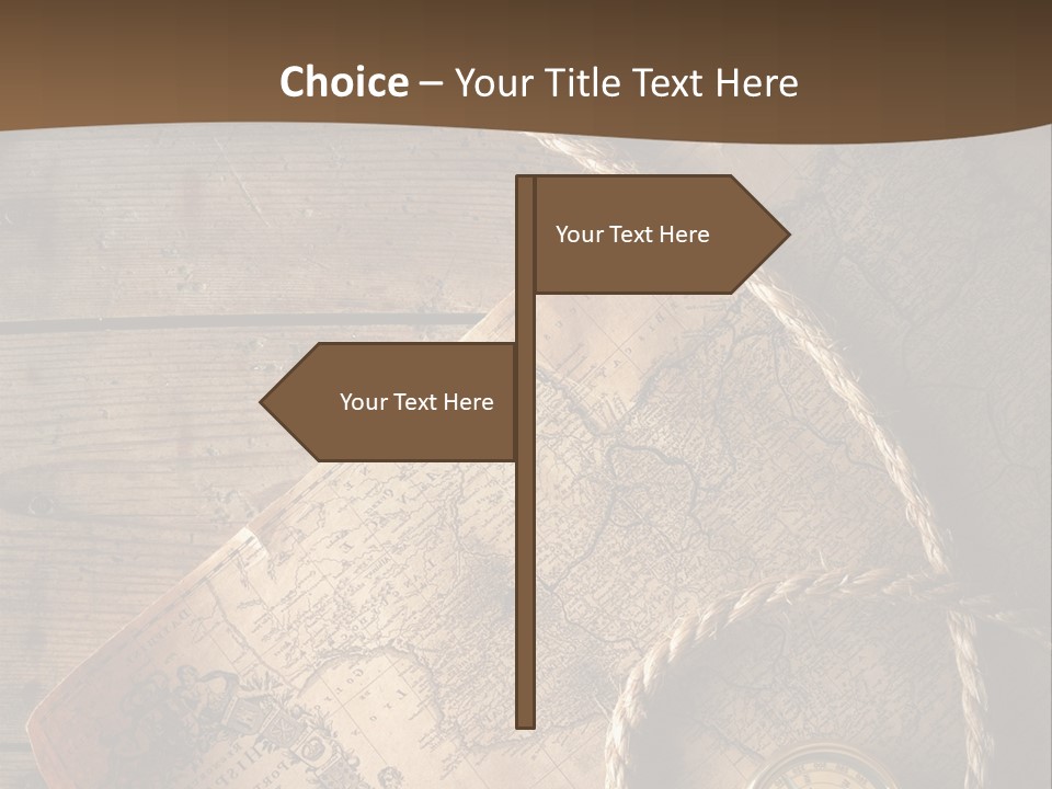 Compass And World Map PowerPoint Template