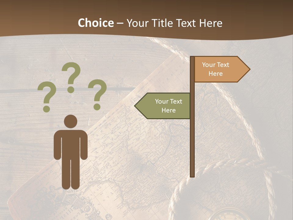 Compass And World Map PowerPoint Template