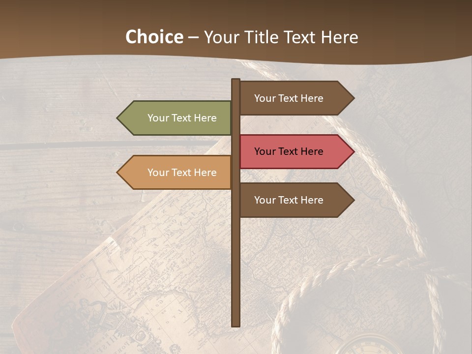 Compass And World Map PowerPoint Template
