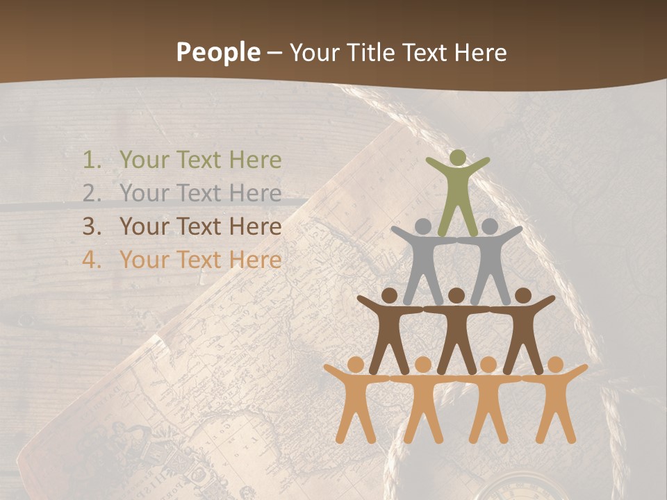 Compass And World Map PowerPoint Template