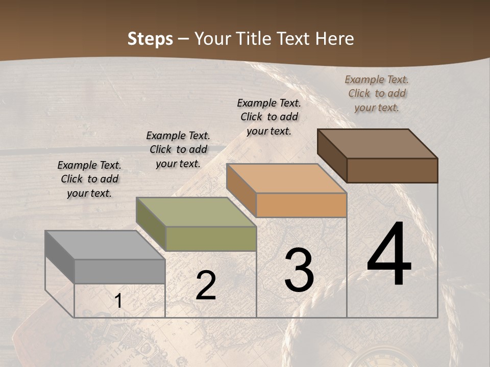 Compass And World Map PowerPoint Template