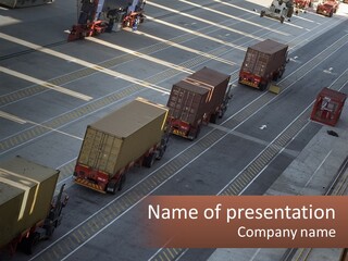 Containers In The Port PowerPoint Template