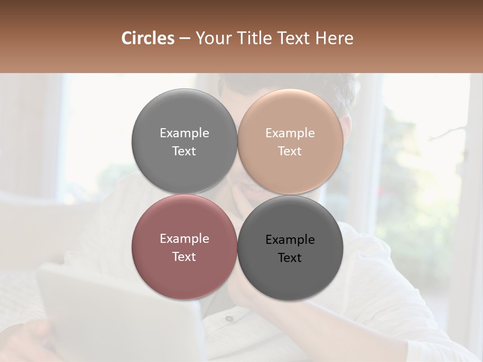 Man With A Tablet PowerPoint Template