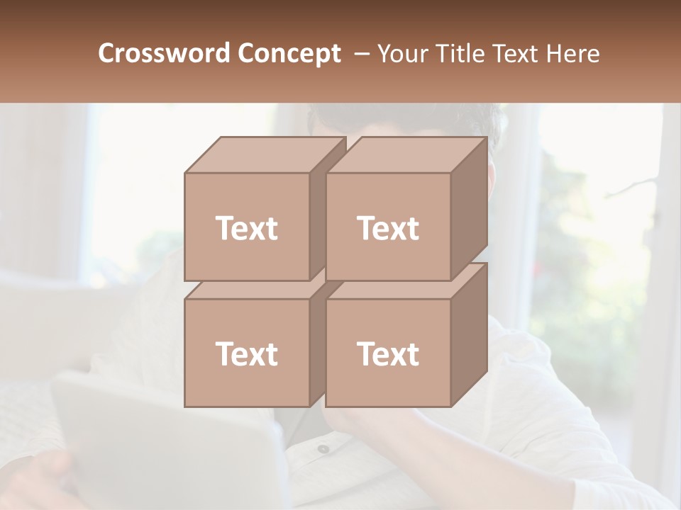 Man With A Tablet PowerPoint Template