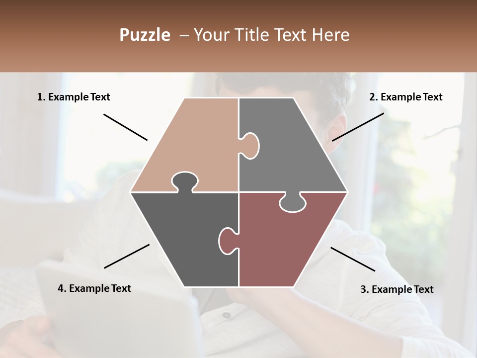 Man With A Tablet PowerPoint Template