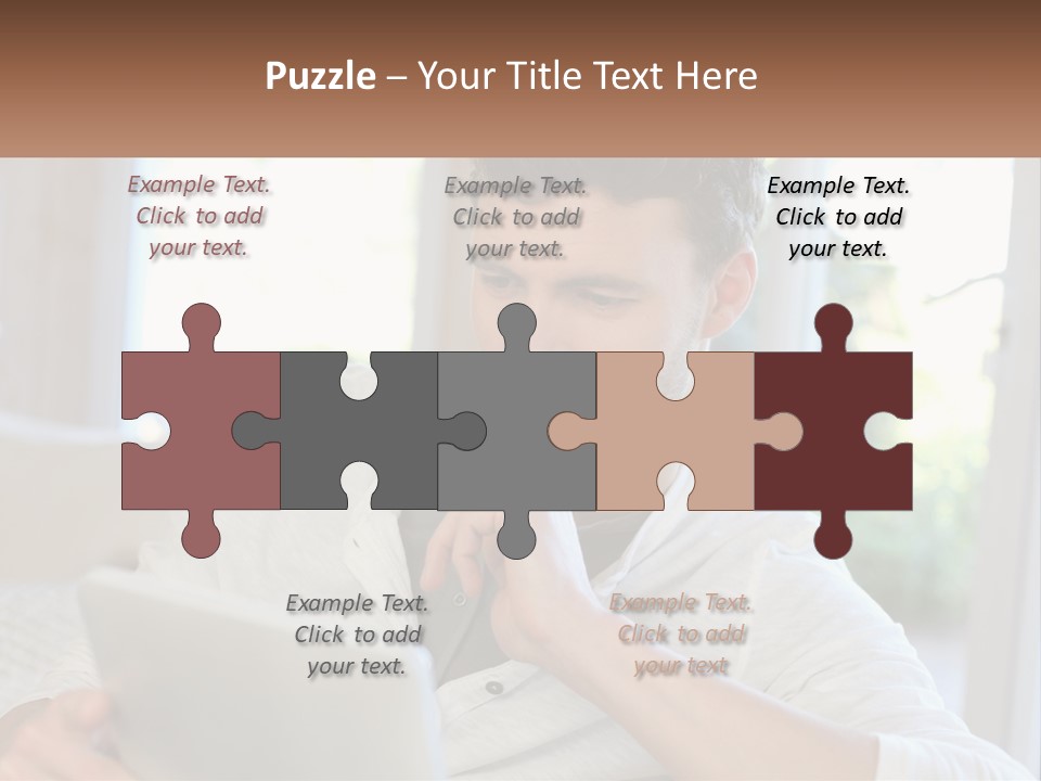 Man With A Tablet PowerPoint Template