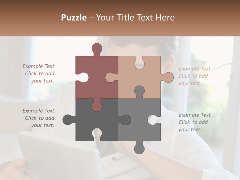 Man With A Tablet PowerPoint Template