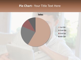 Man With A Tablet PowerPoint Template