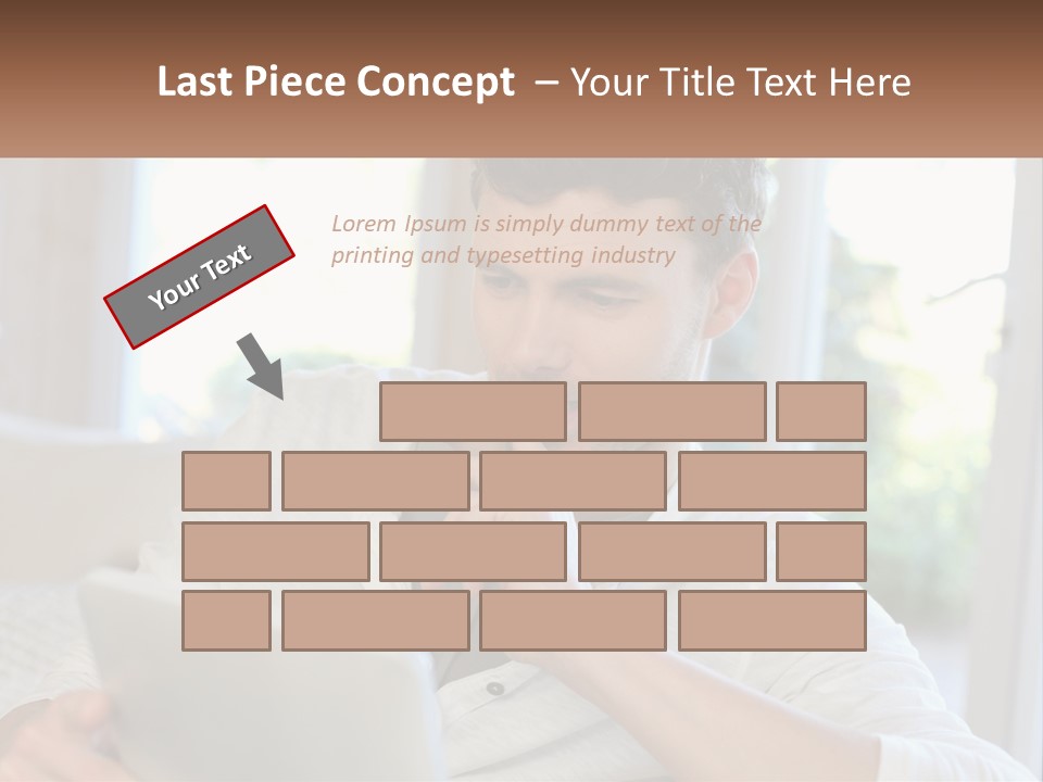 Man With A Tablet PowerPoint Template