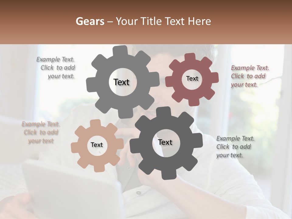 Man With A Tablet PowerPoint Template