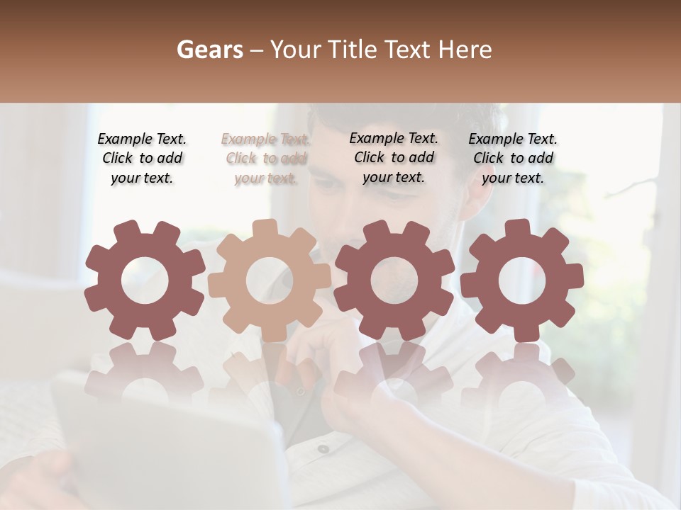 Man With A Tablet PowerPoint Template