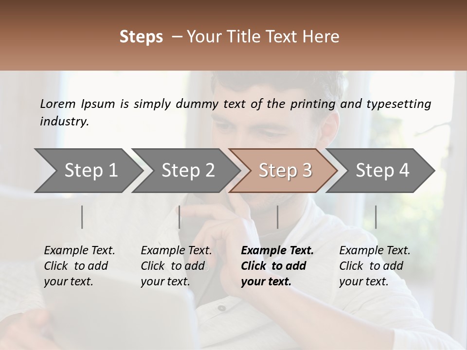 Man With A Tablet PowerPoint Template