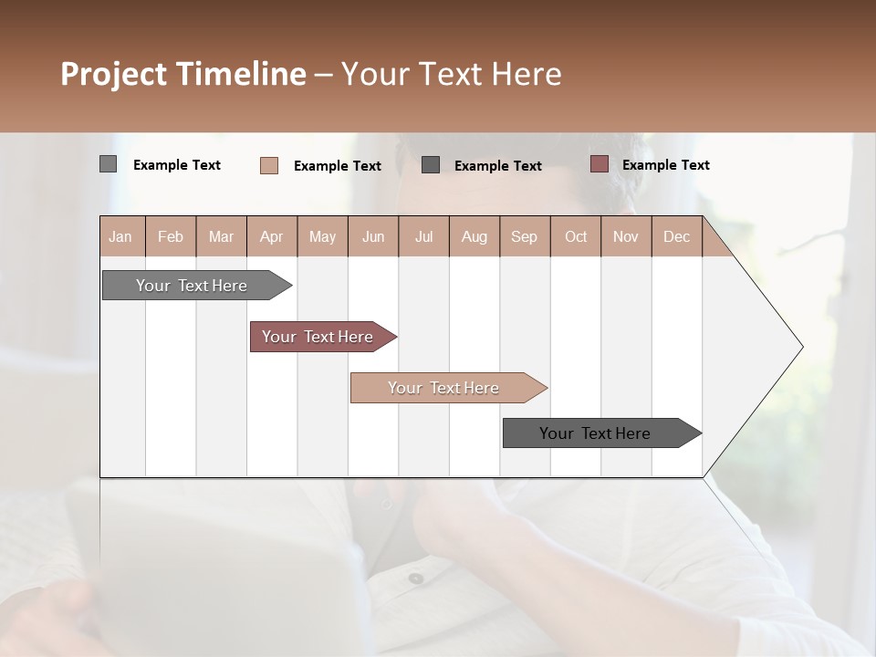 Man With A Tablet PowerPoint Template