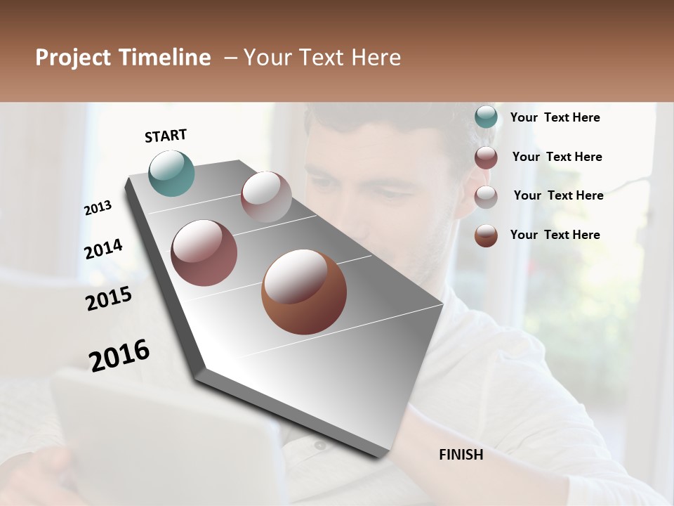Man With A Tablet PowerPoint Template