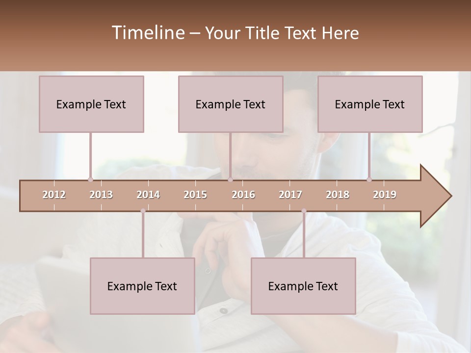 Man With A Tablet PowerPoint Template