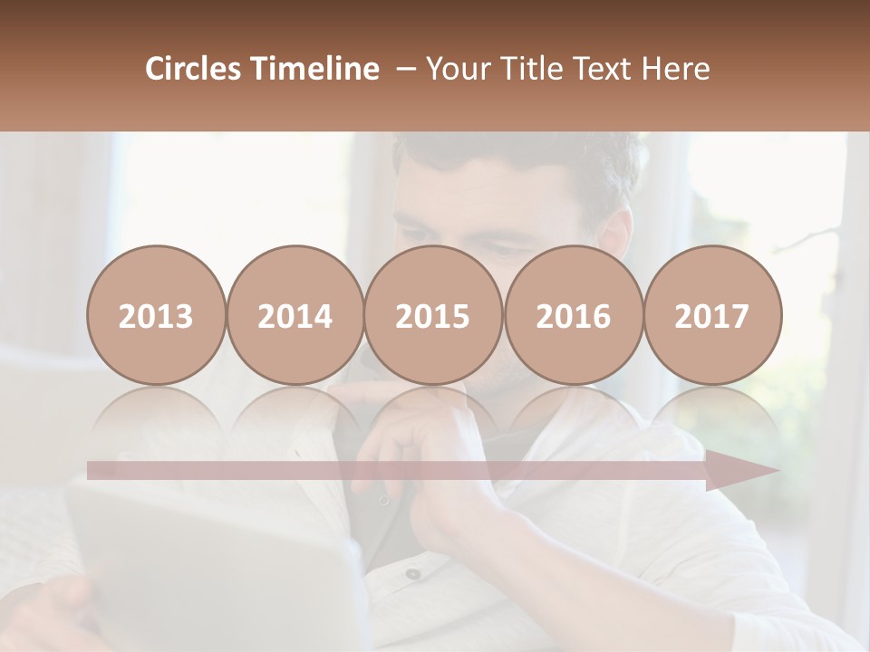 Man With A Tablet PowerPoint Template