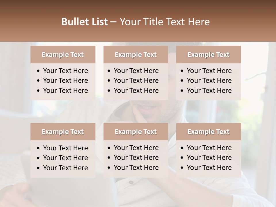 Man With A Tablet PowerPoint Template