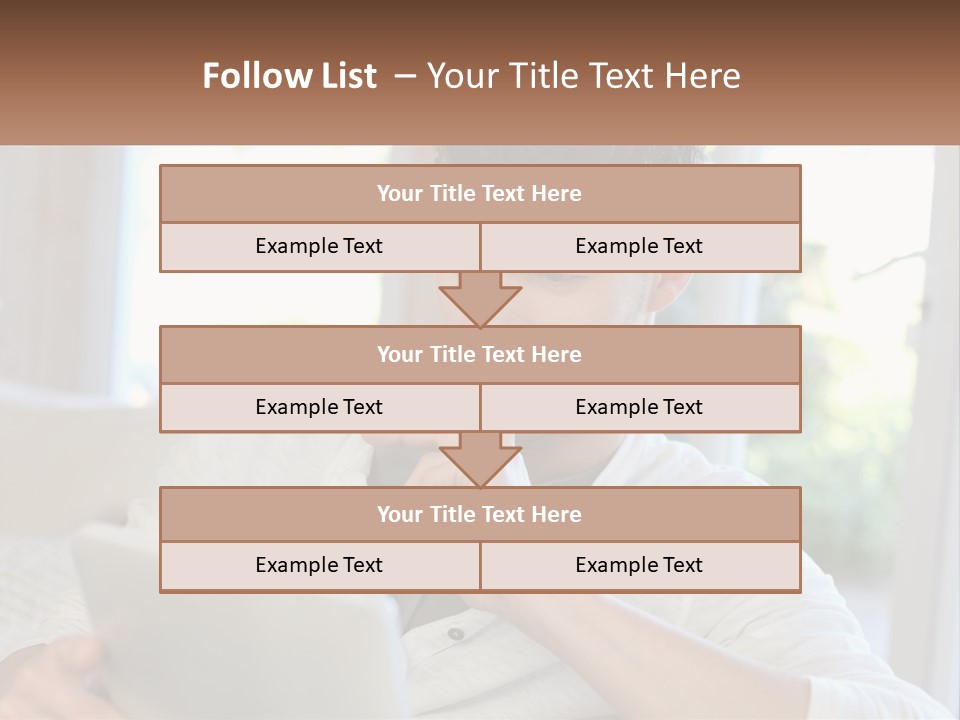 Man With A Tablet PowerPoint Template