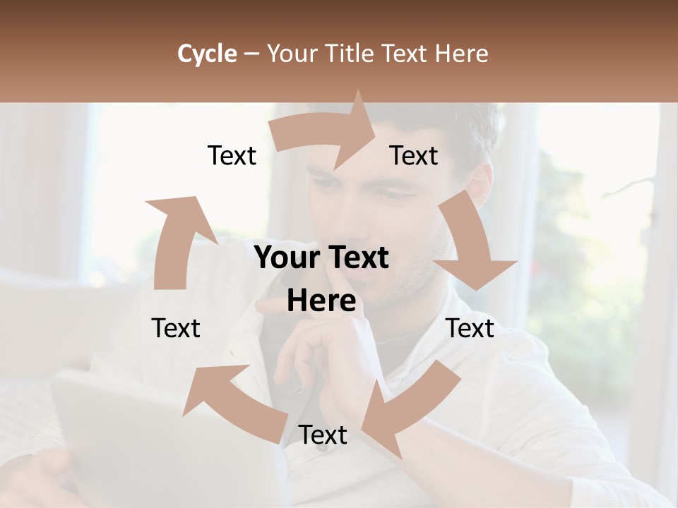 Man With A Tablet PowerPoint Template