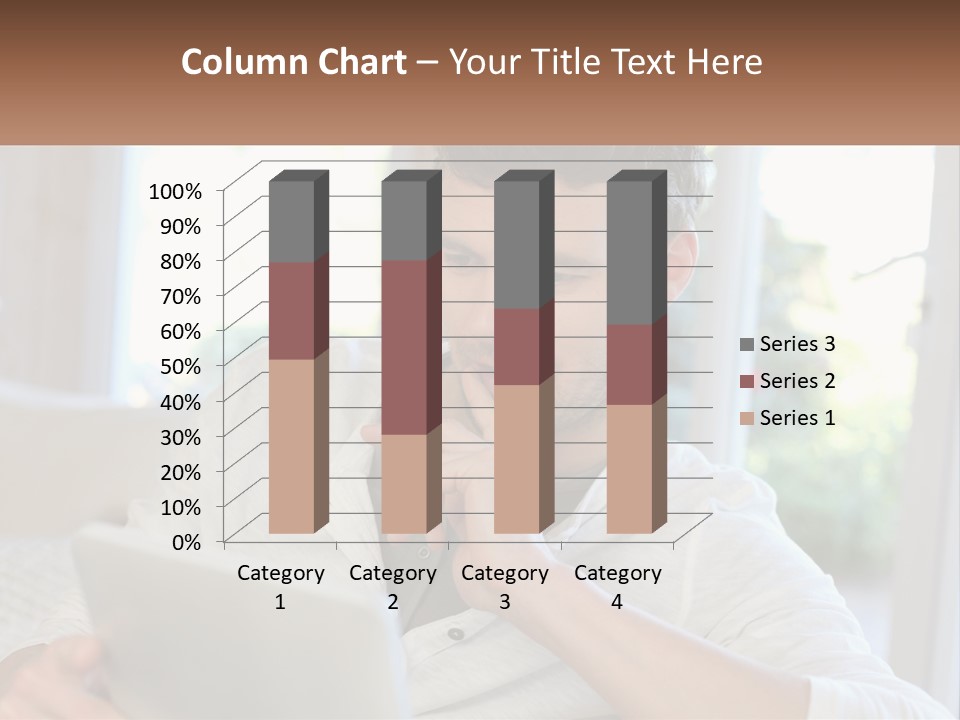 Man With A Tablet PowerPoint Template