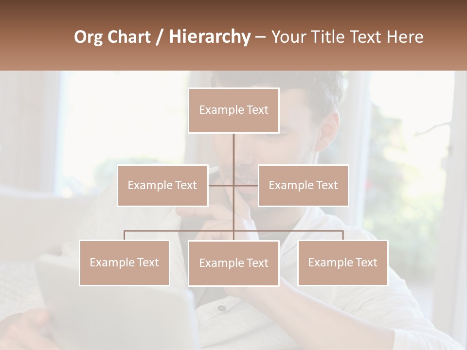 Man With A Tablet PowerPoint Template
