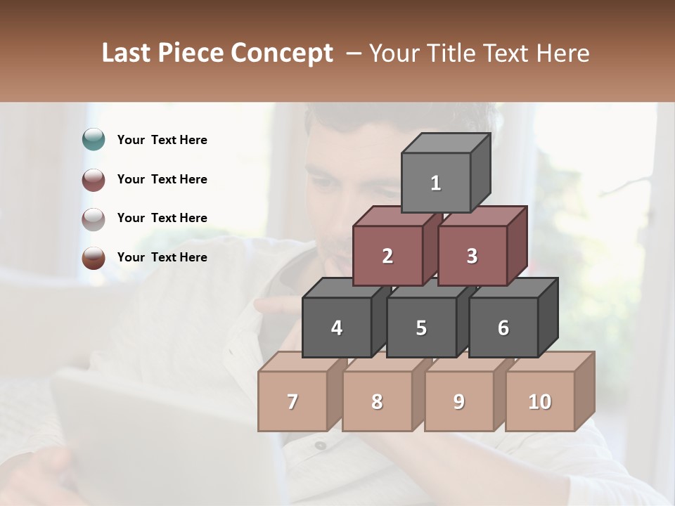 Man With A Tablet PowerPoint Template